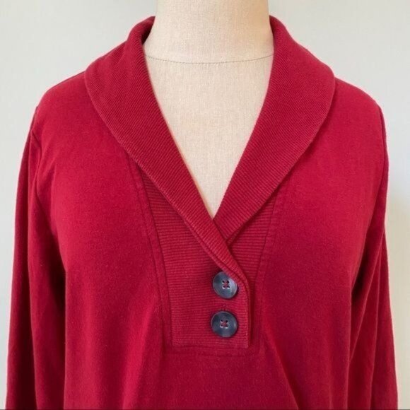 Banana Republic Button Cowl Neck Sweatshirt - Picture 1 of 8
